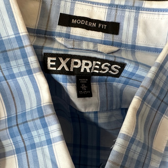 Express Modern Fit Plaid Shirt Size XL - Picture 3 of 7